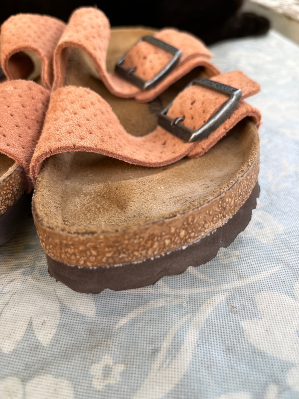 Birkenstock Arizona burnt orange suede embossed sandals - Picture 6 of 13